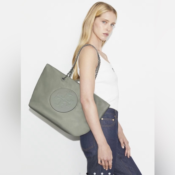 Tory Burch ELLA CHAIN TOTE Green Bag - Picture 1 of 10